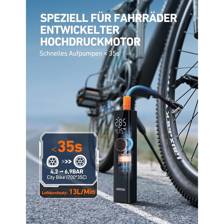 electric bicycle pump walmart CycloSpirit Mini Bike with Digital Gauge, 120 PSI, Auto Shutoff at the Selected Pressure, USB-C, Presta & Schrader Compatible : Sports & Outdoors speed motor that inflates a 700 x 35C city bike tire from 60 to 80 PSI in just 35 seconds Bike Accessories Walmart Bike Pump