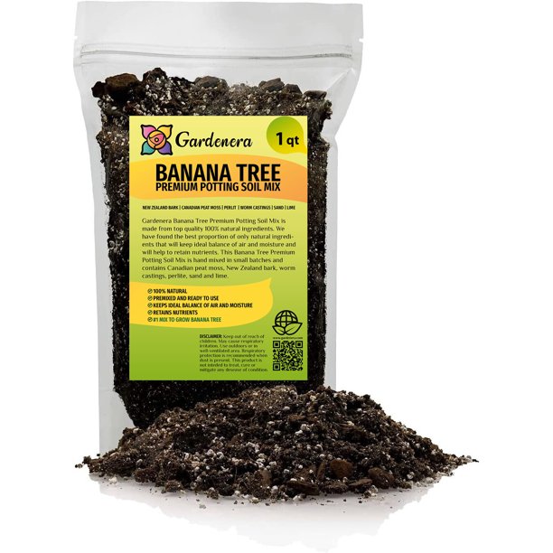 🍌 Gardenera Organic Banana Tree Soil Blend 1 QUART NutrientDense
