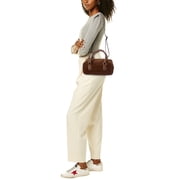 Italian Leather Top Handle Bag, Brown