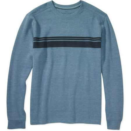 Faded Glory - Big Men's Long-Sleeve Stripe Crew Knit Pullover