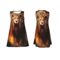 thumbnail image 7 of Picia Cool Fire Lion Print Women’s Sleeveless Midi Swing Dress – A-Line Pleated Tank Sundress, Comfortable and Flowy T-Shirt Dress, 7 of 7