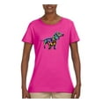 thumbnail image 2 of Colorful Dachshund Is My Spirit Animal Lover Womens Graphic T-Shirt, Fuschia, 2XL, 2 of 3