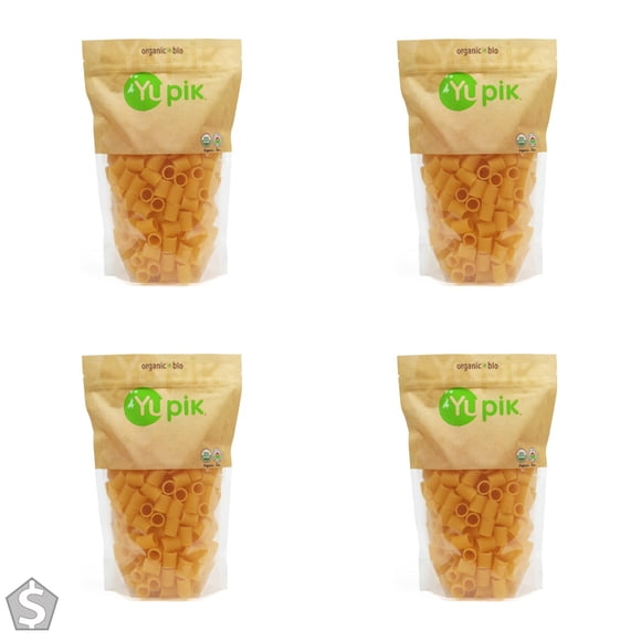 Yupik Pâtes Rigatoni Mezzi Biologiques 454 g, non-OGM, Certifiées USDA, Pâtes Sans Gluten et Sans Oeufs Faites avec de la Farine de Maïs et de Riz Biologique (Lot de 4)