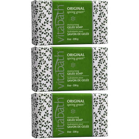 Vita Bath Moisturizing Bar Soap - Vitabath Original Spring Green Gelee Bar Soap 8 oz - Pack of 3