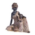 thumbnail image 4 of Estatuil de hijo de tribu africana, adornos Retro, escultura artesanal para estantería de oficina perfecl mami hijo estatuilla, 4 of 8