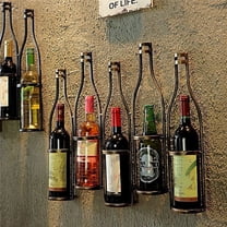 SHZICMY 5-Bottles Wall Mounted Iron Wine Racks Wine Display Holder Dining Room Decor Good Gift Bronze