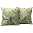thumbnail image 2 of Vintage Floral Bird Pillow Covers 20x20 Inch Set of 2 Lime Green Brown Flowers Leaves Decorative Throw Pillows For Couch Chinoiserie Square Pillow Cases Home Decor For Sofa Bed Porch Room Outdoor, 2 of 6