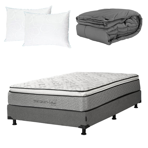 Colchón Matrimonial Vail+ Box + 2 Almohadas Osos + Edredón Homy