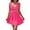 Hot Pink, variant on Women's V Neck Sleeveless Mini Dress Ruched Bodice Not Lined 95% Polyester 5% Spandex Dress For Day Or Evening