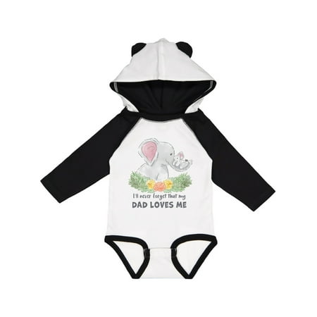 

Inktastic I ll Never Forget That My Dad Loves Me with Cute Elephants Gift Baby Boy or Baby Girl Long Sleeve Bodysuit