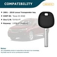 thumbnail image 5 of AKS KEYS New Uncut Blank Chipped Transponder key Fits for Lexus 4D68 Chip TOY50-PT Medium, 5 of 5