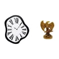 thumbnail image 1 of Reloj de pared,Reloj de pared interior nórdico con números romanos,Relojes distorsionados Reloj electrónico de lujo moderno,Escultura,Estatua de resina,figura decorativa para el hogar, 1 of 8