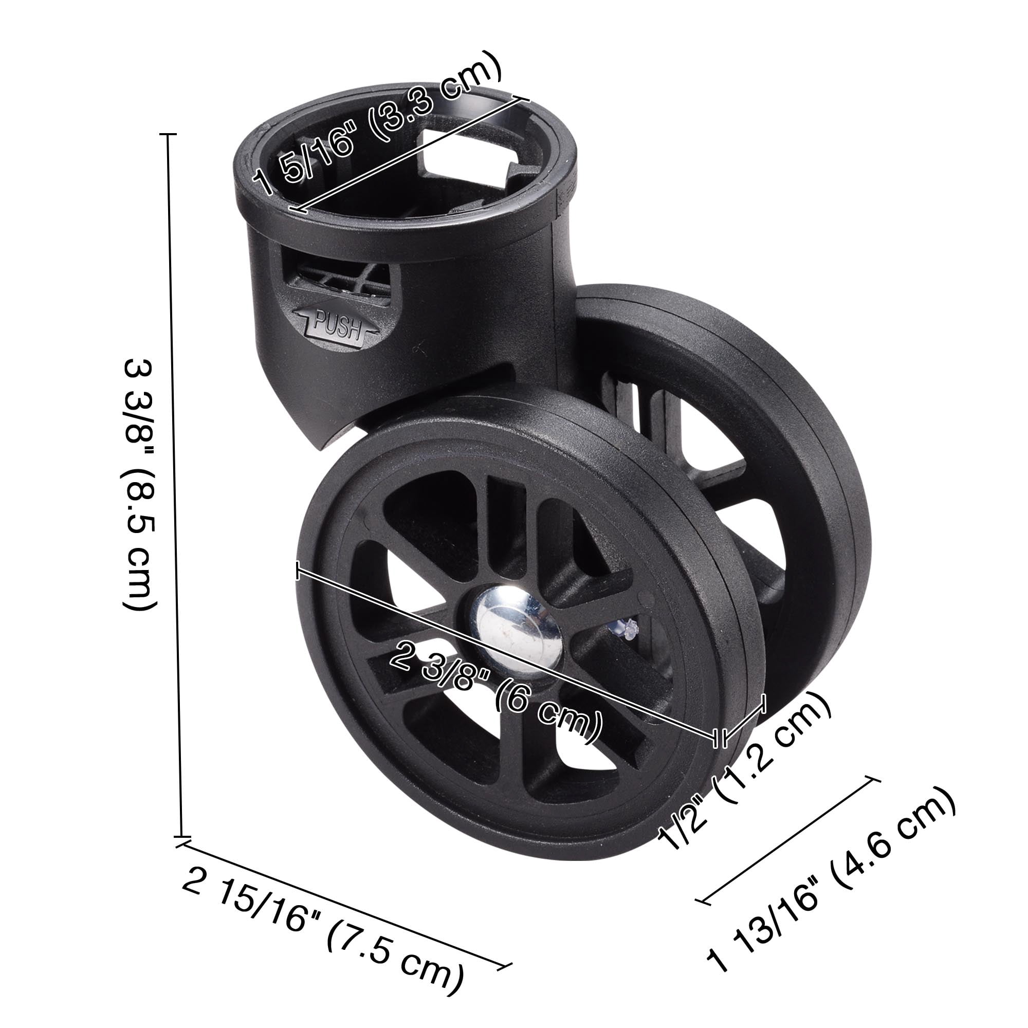 Byootique 4Pcs 2" Swivel Replacement Wheel 360 Degree Rotate Caster for Makeup Case