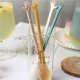 thumbnail image 2 of Injueey Cuchara de mango largo de 4 Uds., cuchara de PP blanca, azul, amarilla, rosa, cuchara de seguridad no tóxica para pastel, cuchara de pudín Mostrada Injueey HA013827-00, 2 of 6