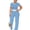 Blue, variant on Womens 2 Piece Outfits Casual Sweatsuits Set Short Sleeve Matching Sets Tracksuit Orange XL