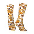 Zufioo Coffee Bun Hot Dog Print Thigh High Socks,Knee High Socks For