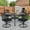 Dark Bronze / Navy Blue, variant on W WARMHOL 5 Piece Patio Dining Set, Outdoor Table and Chairs Set for 4 Cushioned Swivel Rocking Chairs and 38.3" Round Table, All-Weather Cast Aluminum Patio Funiture Set, 2" Umbrella Hole