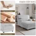 thumbnail image 4 of DREAMSIDEA Oversized Accent Chair with Ottoman for Living Room, Faux Fur Accent Armchair Single Reading Chair Set with Pillow, Indoor Chaise Lounge Sofa Bed, Light Gray, 4 of 6