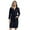 Navy, variant on Fengactive Women's Hooded Robe Soft Lightweight Knee Length Bathrobe with Pockets Self-Tie Waist Casual Loungewear Sleepwear