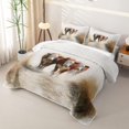thumbnail image 3 of Manfei Animal Cows Quilt King 3 Pieces,Rustic Countryside King Coverlet Set,White Brown,1 Bedspread and 2 Pillowcases, 3 of 7