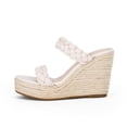 thumbnail image 2 of Women  wedge-shaped thick soled sandals with double straps woven slippers, summer cute slippers, beach vacation sandals, 2 of 4