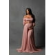 thumbnail image 2 of Vestido de maternidad Fivsole de manga larga de chifón dorado XXL, 2 of 6
