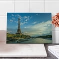 thumbnail image 2 of Eiffel Tower Cutting Board, Sunset over Eiffel Tower and Seine River Paris France Nature Scene, Decorative Tempered Glass Cutting and Serving Board, Small Size, Yellow Green Blue, by Ambesonne, 2 of 5