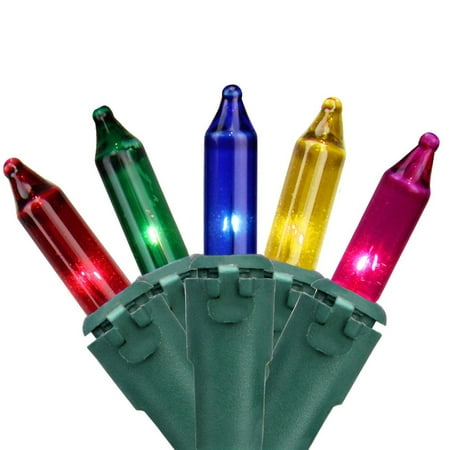 450-Count Multi Color Mini Christmas Lights Set 93ft Green Wire