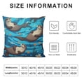 thumbnail image 5 of Nawypu  Dark Blue Cute Sea Otters Pillow Covers Fall Pillow Cover Cushion Case for Bed Couch Sofa Holiday Farmhouse Decorative, Rectangle,, 5 of 5