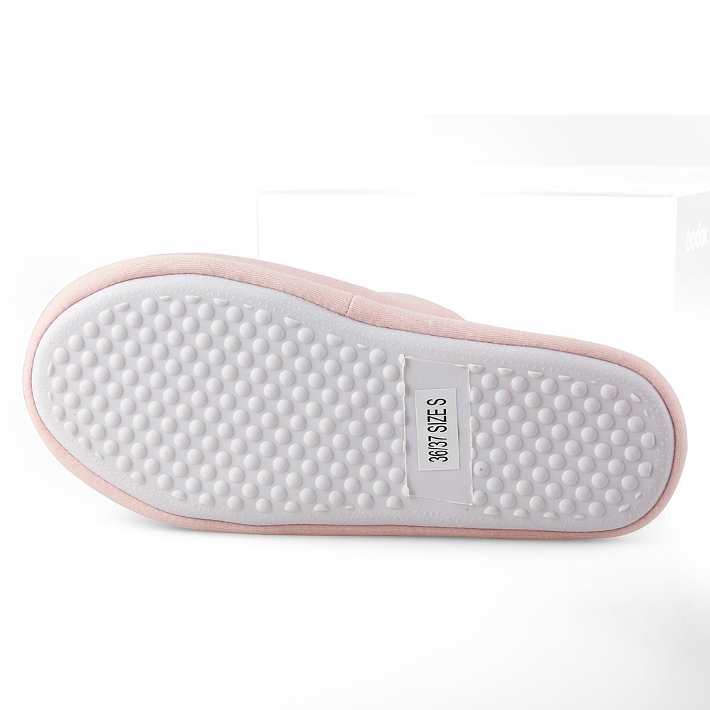 Women’s Waffle-Stripes & Bow Indoor Slippers – Plush Fleece Lined Slip-On House Shoes with Non-Slip Weather-Resistant Outsole