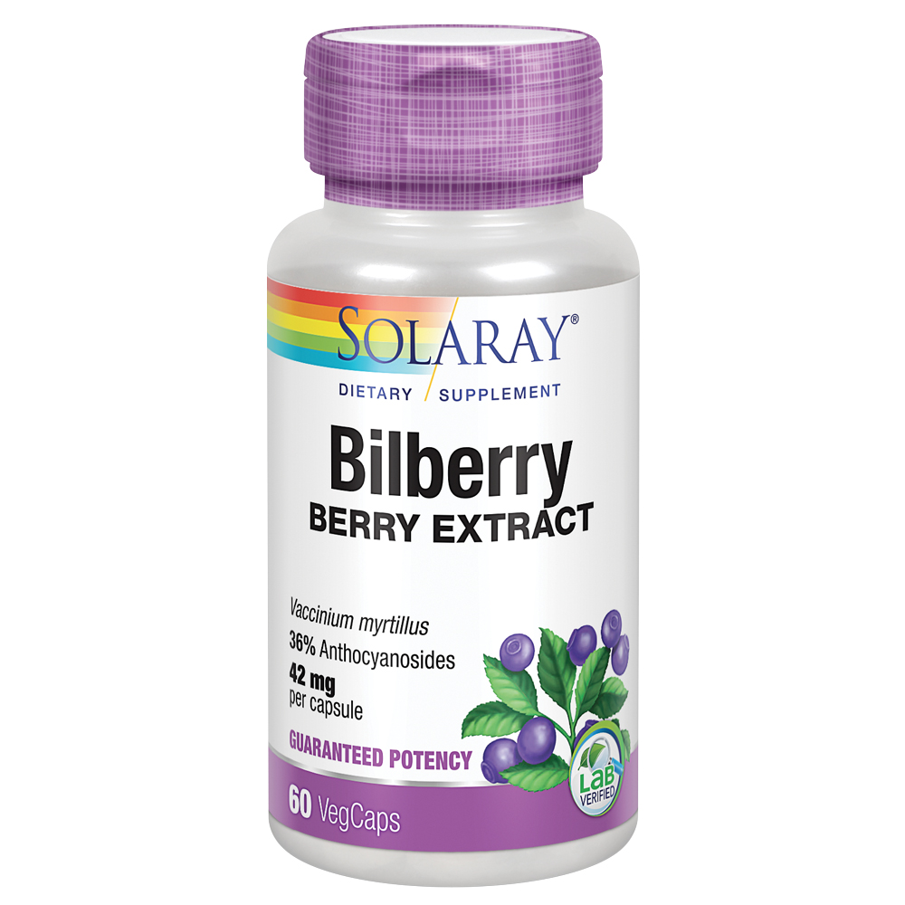 Solaray Bilberry Berry Extract 42 mg Powerful Antioxidant Healthy