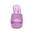 thumbnail image 6 of BLISSFUL STEP Women Glitter Platform Slip on Wedge Heels Sandals Purple 8, 6 of 7