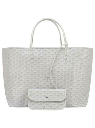 Goyard Saint Louis PM white and cream tote bag coated canvas with pouch