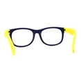 thumbnail image 2 of Boys Crushproof Flexible Rubber Horn Rim Blue Light Filter Computer Glasses Navy Yellow, 2 of 4