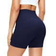 thumbnail image 4 of ValueVibe Women Yoga Shorts with Pockets High Waist Spandex Workout Shorts Tummy Control Biker Shorts, Burgundy+Navy XL, 4 of 8