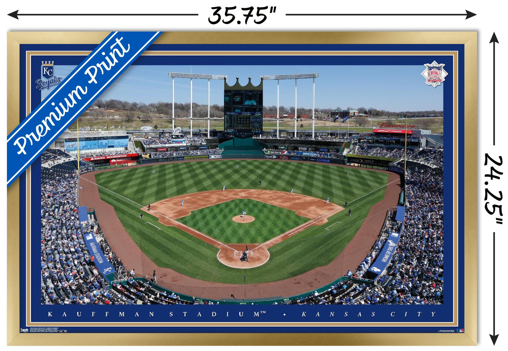 MLB Kansas City Royals - Kauffman Stadium 15 Wall Poster, 22.375" x 34", Framed