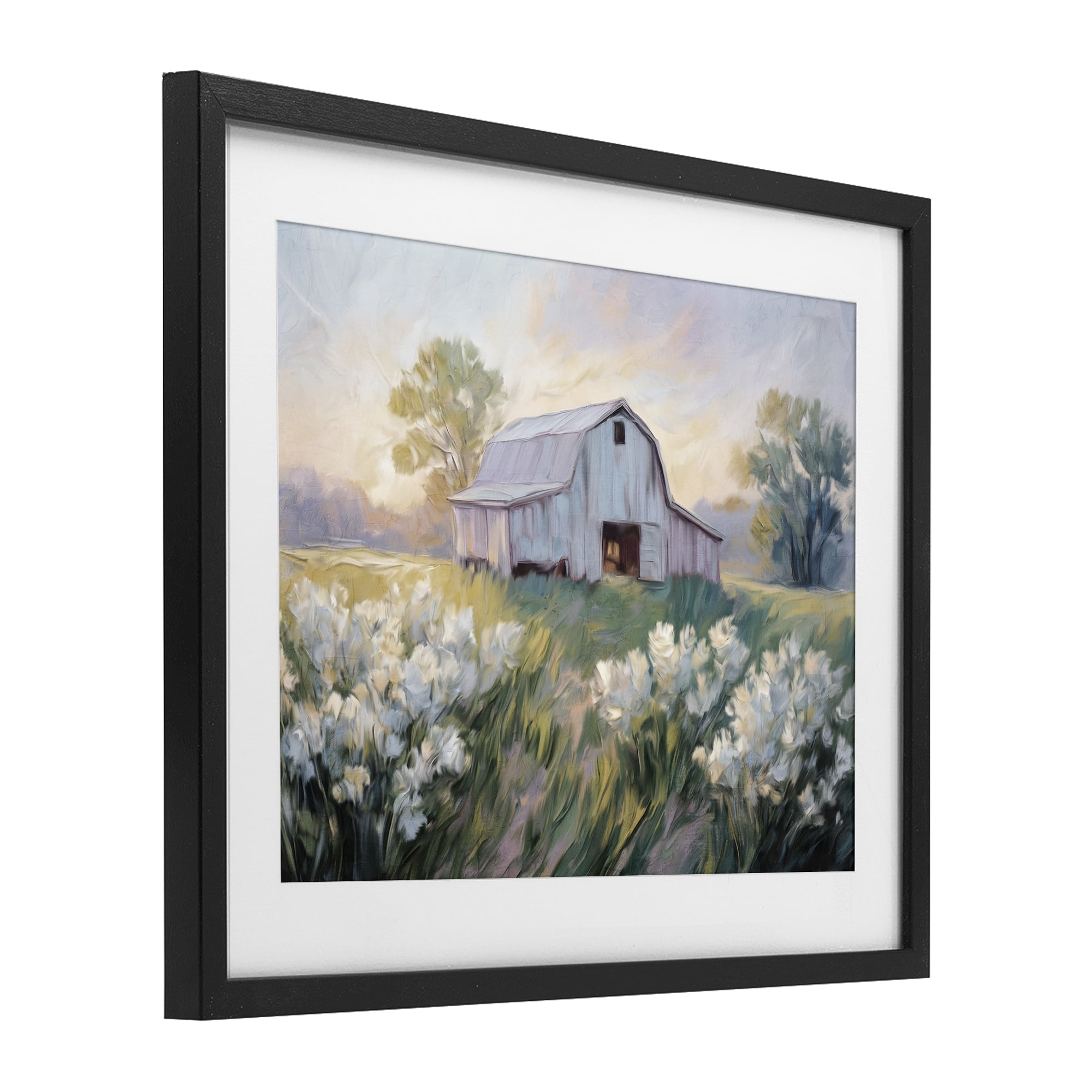 Stupell Industries Secluded Barn Landscape Black Framed Print Under Glass, design by Kim Allen