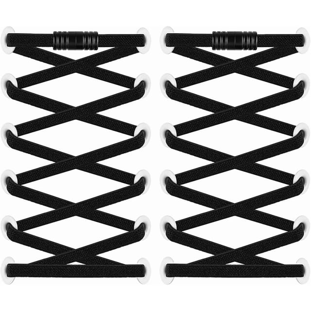 2 pares Cordones de Silicona Cordones Elásticos para Adultos con 4 pares Shoelaces Hebilla Magnética Zapatillas Elásticas de Tenis Cordones Se Adapta a Todo Tipo de Zapatos