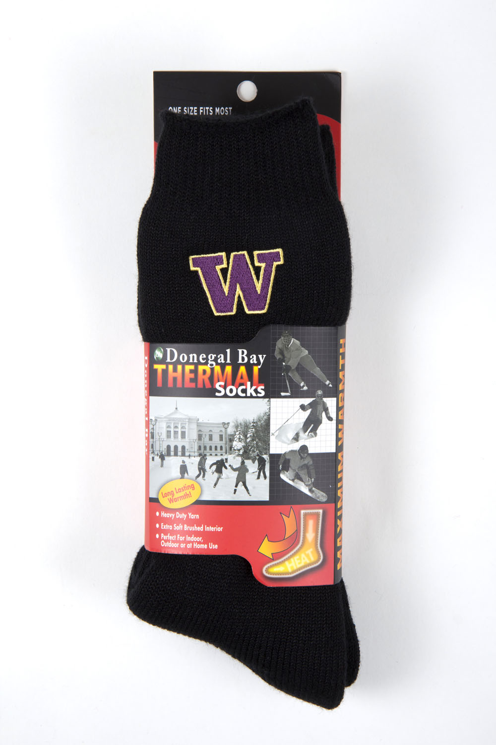 Donegal Bay NCAA Unisex Washington State Thermal Sock