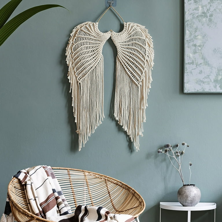 Macrame Wall Hanging Tapestry,REFAHB Leaf-Feather Wall Hangers,Tassel  Tapestry Boho Chic Wall Decor Handmade Woven Ornament (29.5 x 47.3 inch) 