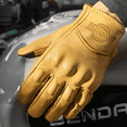 thumbnail image 4 of Guantes De Moto 100% Piel De Cabra Para Pantallas Táctiles Xtellar amarillo, 4 of 4