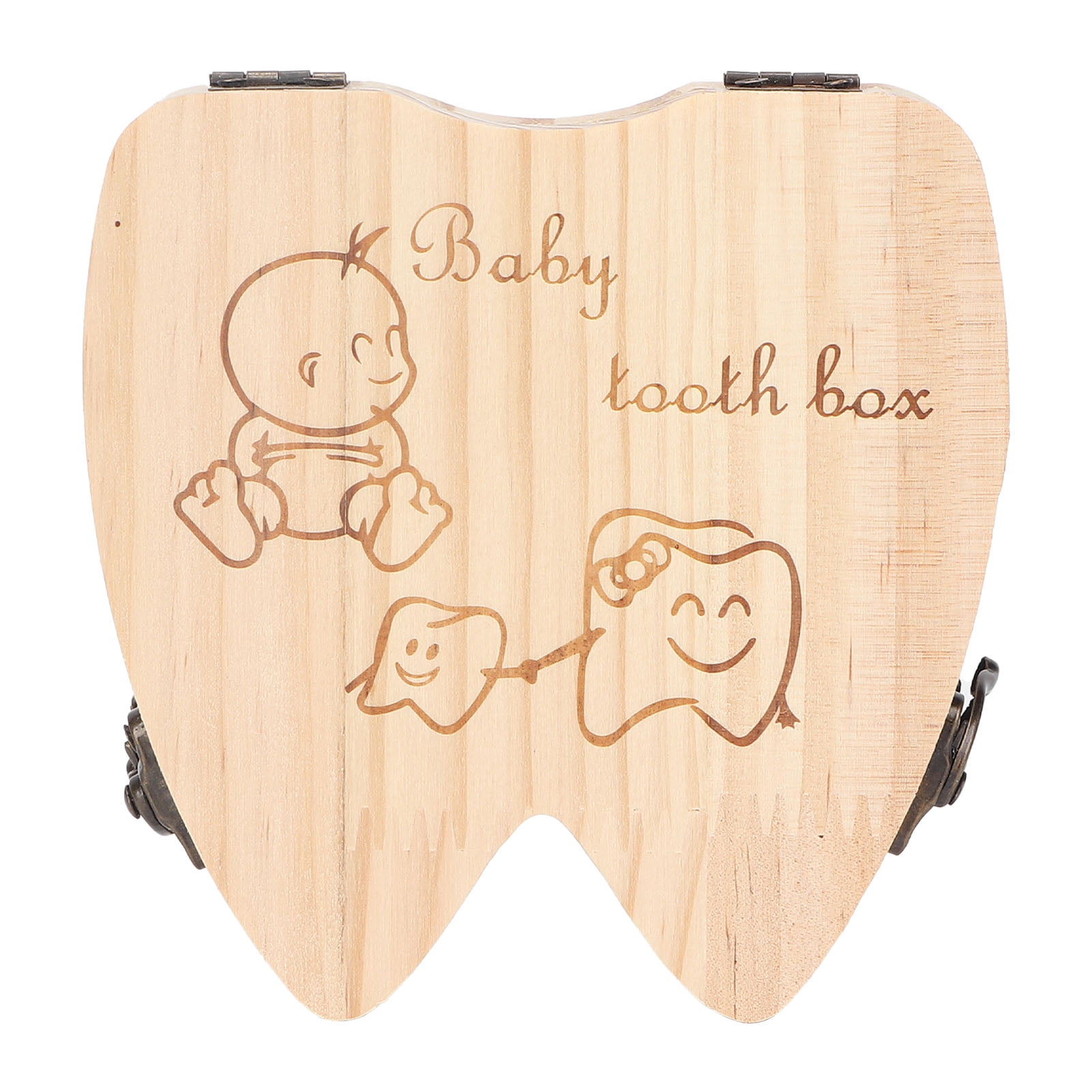 Baby Teeth Box Save Wooden Boxes Deciduous Souvenir Box Child Keepsake Holder SL 