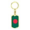 thumbnail image 4 of Bangladesh Flag Keychain Dog Tag Stainless Steel or 18k Gold, 4 of 16