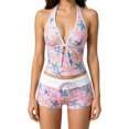 thumbnail image 2 of Leey-World 2 Piece Y2k Polka Dot Halter Bikini with Shorts 2000s Bathing Suit Set Summer Vacation Cute Beach Tankini Swimsuit(White,XL), 2 of 7