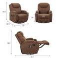 thumbnail image 3 of Homall Recliner Chair Massage Fabric 360° Swivel Rocker Recliner Living Room Chair Home Theater Seating Overstuffed Single Sofa Chair, 3 of 7
