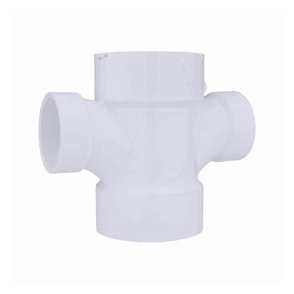 PVC Sanitary Tee, Hub, 3 in x 3 in x 2 in x 2 in Pipe Size 05820