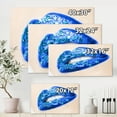thumbnail image 4 of Designart ' Beautiful Woman Lips Blue With Flowers ' Modern Canvas Wall Art Print, 4 of 4