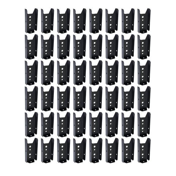 48 Packs 2x4" Railing Brackets Connectors for 2" X 4" Wood Post Brackets for Wood Rail Deck 20-Gauge Fence Brackets Black
