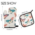 thumbnail image 2 of Yayeee Oven Mitts and Pot Holder Set of 2 Heat Resistant Kitchen Gloves Baking Hot Pad, Colorful Butterflies, 2 of 5