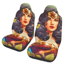 Wonder Woman Car Seat Covers Set 2Pcs, Front Seat Covers for Car Truck Sedan SUV Auto, Universal Fit Vehicle Enterior Bucket Seat Protector Car Accessories